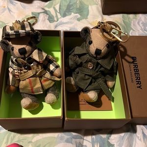 NWT Burberry Trench Bear Keychains Gift Set of 2 OFFERS ACCEPTED